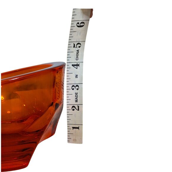 Vintage Viking Glass Ashtray Atomic Orbit Persimmon Tripod Mid Century MCM Retro - Picture 8 of 11